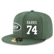 New York Jets #74 Nick Mangold Snapback Cap NFL Player Green with White Number Stitched Hat