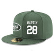 New York Jets #28 Curtis Martin Snapback Cap NFL Player Green with White Number Stitched Hat