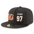 Cincinnati Bengals #97 Geno Atkins Snapback Cap NFL Player Black with White Number Stitched Hat