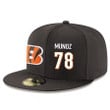 Cincinnati Bengals #78 Anthony Munoz Snapback Cap NFL Player Black with White Number Stitched Hat