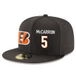 Cincinnati Bengals #5 AJ McCarron Snapback Cap NFL Player Black with White Number Stitched Hat