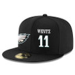 Philadelphia Eagles #11 Carson Wentz Snapback Cap NFL Player Black with White Number Stitched Hat