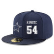 Dallas Cowboys #54 Randy White Snapback Cap NFL Player Navy Blue with White Number Stitched Hat