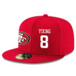 San Francisco 49ers #8 Steve Young Snapback Cap NFL Player Red with White Number Stitched Hat