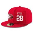San Francisco 49ers #28 Carlos Hyde Snapback Cap NFL Player Red with White Number Stitched Hat