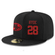 San Francisco 49ers #28 Carlos Hyde Snapback Cap NFL Player Black with Red Number Stitched Hat