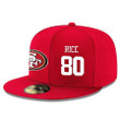 San Francisco 49ers #80 Jerry Rice Snapback Cap NFL Player Red with White Number Stitched Hat