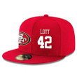 San Francisco 49ers #42 Ronnie Lott Snapback Cap NFL Player Red with White Number Stitched Hat