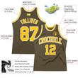 Custom Olive Gold-White  Throwback Salute To Service  Basketball Jersey