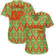 Custom Neon Green Orange-Black 3D Pattern Design  Baseball Jersey