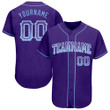 Custom Purple Light Blue-White  Drift Fashion Baseball Jersey