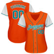 Custom Orange Aqua-White  Two Tone Baseball Jersey