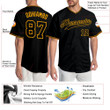 Custom Black Black-Gold  Baseball Jersey