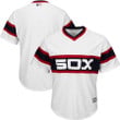 Men's Chicago White Sox Majestic Throwback icial Cool Base- White Jersey