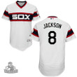 Men's  Chicago White Sox #8 Bo Jackson Retired White Pullover Stitched MLB Majestic Jersey