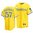 Men's Boston Red Sox Eduardo Rodriguez #57 2021 City Connect Replica Jersey Gold , MLB Jersey