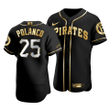 Men's Pittsburgh Pirates Gregory Polanco #25 Golden Edition Black  Jersey , MLB Jersey