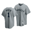 Men's New York Yankees Billy Martin #1 Cooperstown Collection Gray Road Jersey , MLB Jersey