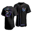 Men's New York Yankees Giancarlo Stanton #27 Iridescent Logo Holographic Limited Jersey Black , MLB Jersey