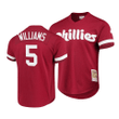 Men's Philadelphia Phillies Nick Williams #5 Cooperstown Collection Mesh Batting Practice Jersey Scarlet , MLB Jersey