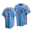 Men's Philadelphia Phillies Bryce Harper #3 Cooperstown Collection Light Blue Road Jersey , MLB Jersey