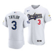 Men's Los Angeles Dodgers Chris Taylor #3 2021 Gold Program Jersey White Gold , MLB Jersey