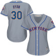 Women's New York Mets #30 Nolan Ryan Grey Road Cool Base Baseball Jersey