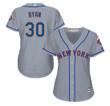 Women's New York Mets #30 Nolan Ryan Grey Road Cool Base Baseball Jersey