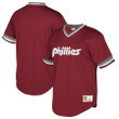 Philadelphia Phillies Mitchell And Ness Big And Tall Cooperstown Collection Mesh Wordmark V-Neck Jersey - Maroon , MLB Jersey