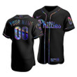 Men's Philadelphia Phillies Custom #00 Iridescent Logo Holographic Limited Jersey Black