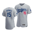 Men's Los Angeles Dodgers Austin Barnes #15 2020 World Series Champions  Alternate Jersey Gray , MLB Jersey