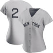 Women's Copy of Derek Jeter New York Yankees  Alternate Jersey - Gray