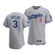 Men's Los Angeles Dodgers Chris Taylor #3 2020 World Series Champions  Road Jersey Gray , MLB Jersey