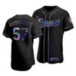 Men's Texas Rangers Joely Rodriguez #57 Iridescent Logo Holographic Limited Jersey Black , MLB Jersey