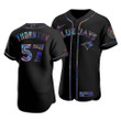 Men's  Toronto Blue Jays Trent Thornton #57 Iridescent Logo Holographic Limited Jersey Black , MLB Jersey