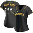 Replica Custom Women's Toronto Blue Jays Black Golden Alternate Jersey