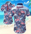 Washington Nationals Hawaii Fit Body Shirt Summer Button Up Shirt For Men Beach Wear Short Sleeve Hawaii Shirt