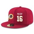Washington Redskins #16 Colt McCoy Snapback Cap NFL Player Red with White Number Stitched Hat