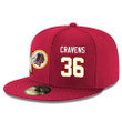 Washington Redskins #36 Su'a Cravens Snapback Cap NFL Player Red with White Number Stitched Hat