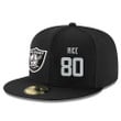 Oakland Raiders #80 Jerry Rice Snapback Cap NFL Player Black with Silver Number Stitched Hat