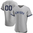 Custom Youth's New York Yankees Road Jersey - Gray