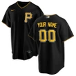 Men's  Pittsburgh Pirates Black Alternate Replica Custom Jersey