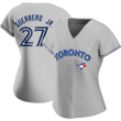 Women's  Toronto Blue Jays Vladimir Guerrero Jr Road Grey Baseball Replica Jersey