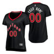 Women's  Toronto Raptors Custom #00 Statement Edition Fast Break Jersey Black