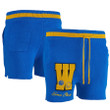 Golden State Warriors NBA x Keiser Clark No Caller ID Knit Shorts - Royal/Yellow