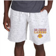 Los Angeles Lakers Concepts Sport Alley Fleece Shorts - White/Charcoal
