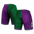 Milwaukee Bucks  Hardwood Classics 1996 Split Swingman Shorts - Green/Purple