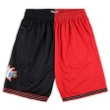 Philadelphia 76ers  Big & Tall Hardwood Classics Split Swingman Shorts - Black/Red