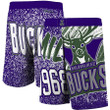 Milwaukee Bucks  Hardwood Classics Jumbotron Sublimated Shorts - Purple