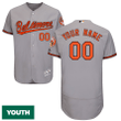 Youth's Baltimore Orioles Grey Custom Flexbase Majestic MLB Jersey